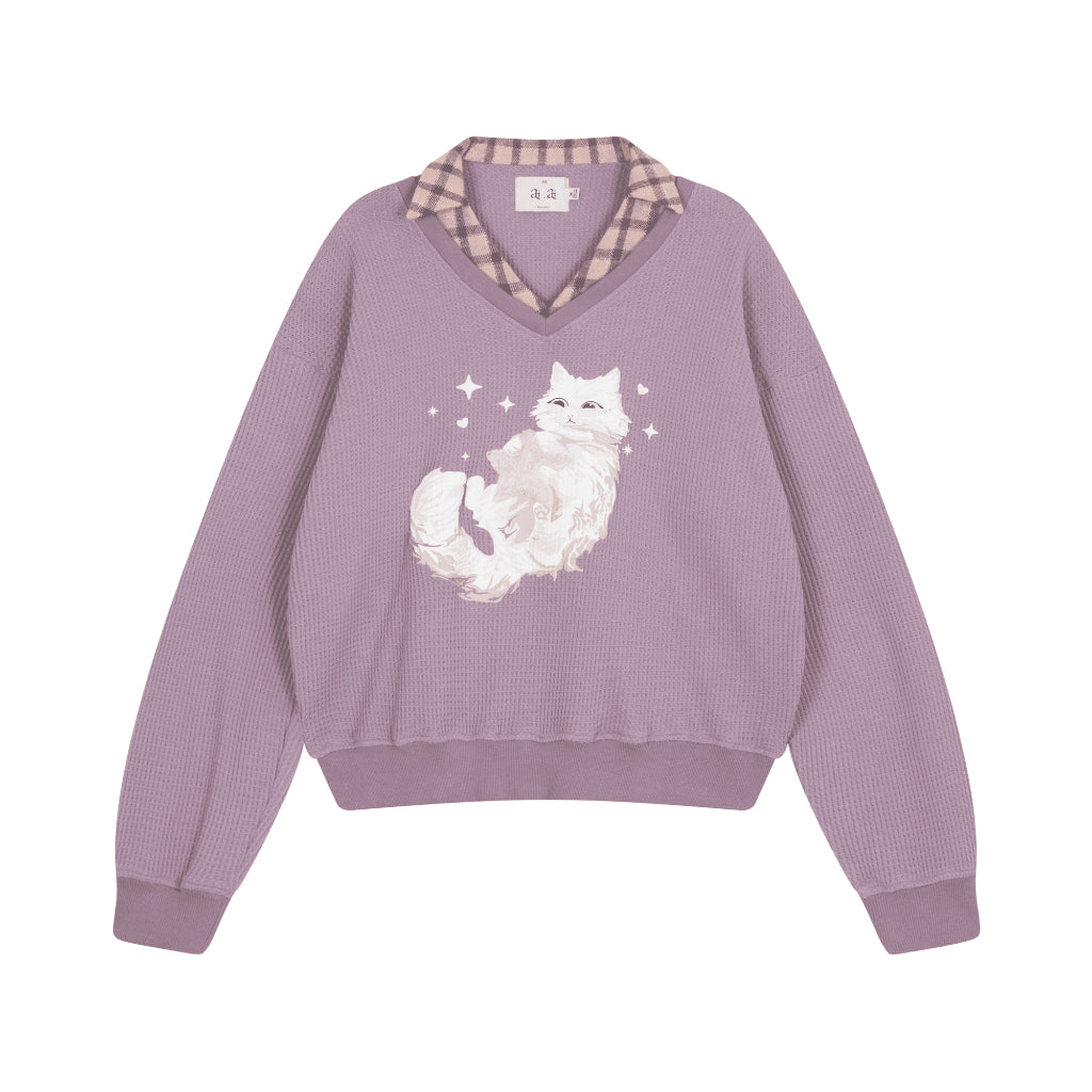 Aiai Studio Furry Angel Collar Sweater