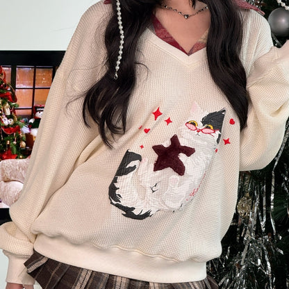 Aiai Studio Furry Angel Collar Sweater