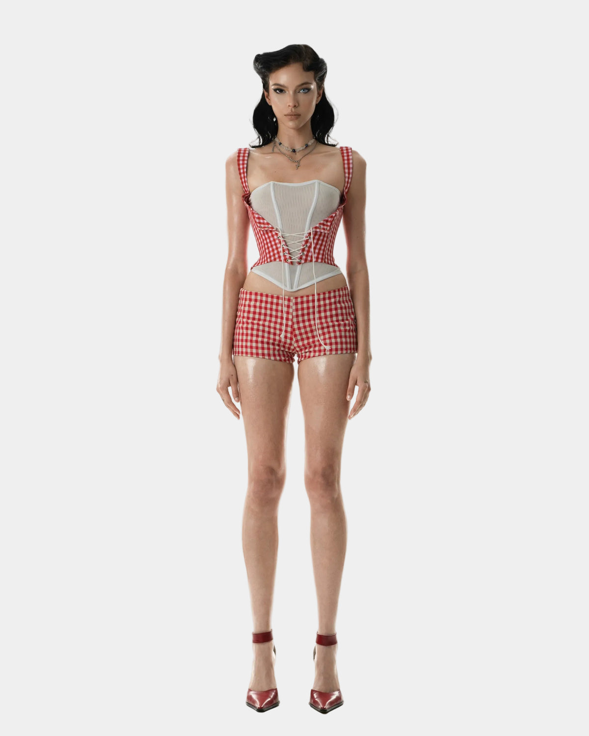 Huelleyrose Amore Gingham Shorts