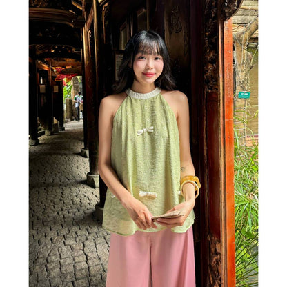 Mieufashionista Bow Halter Top An Nhien