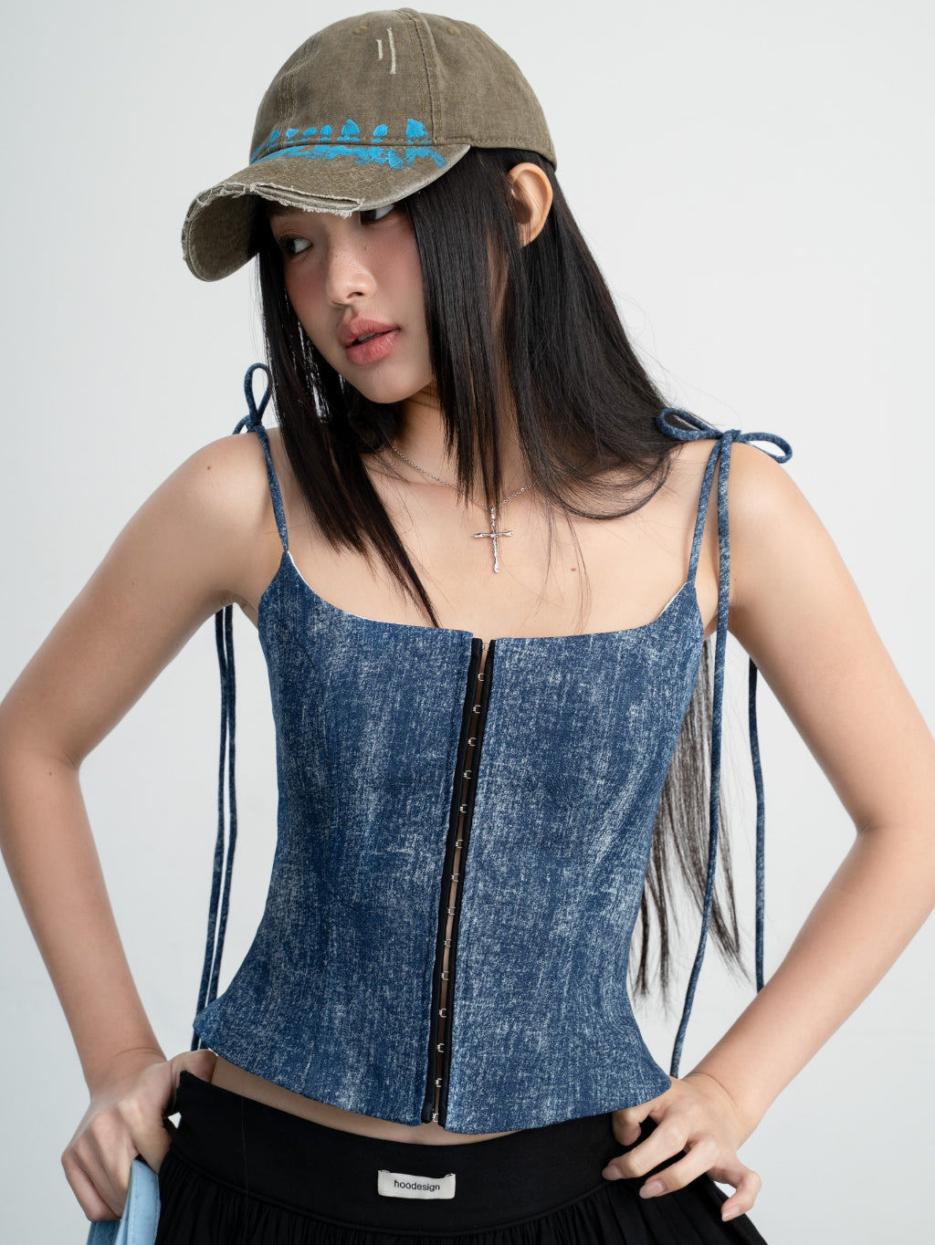 Hoo Design Blue Denim Wash Top