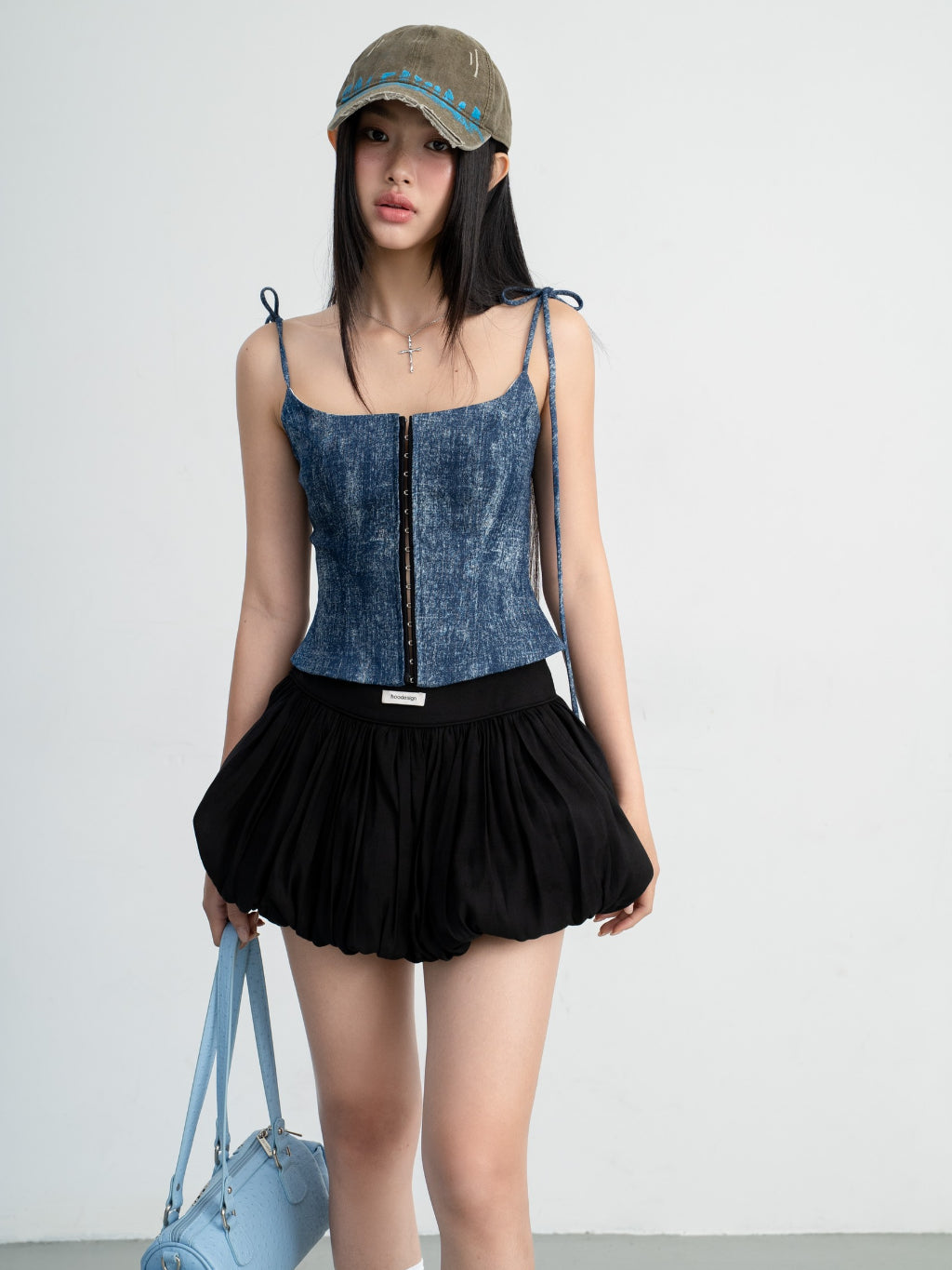 Hoo Design Blue Denim Wash Top