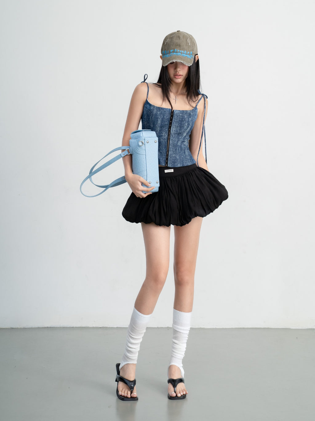Hoo Design Blue Denim Wash Top