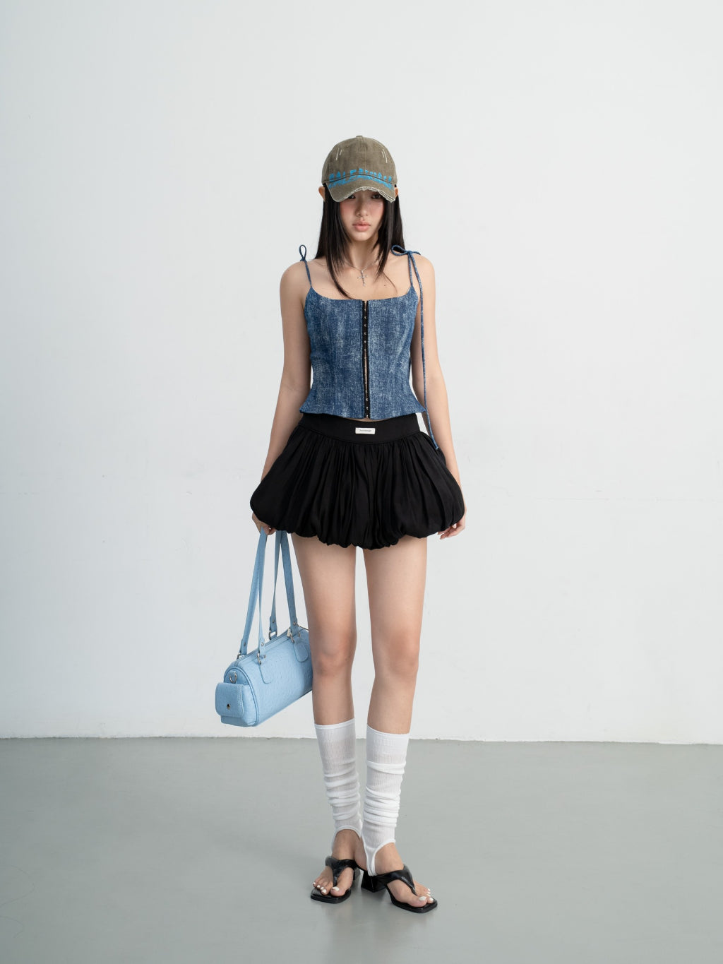 Hoo Design Blue Denim Wash Top