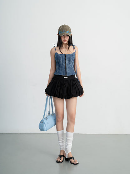 Hoo Design Blue Denim Wash Top