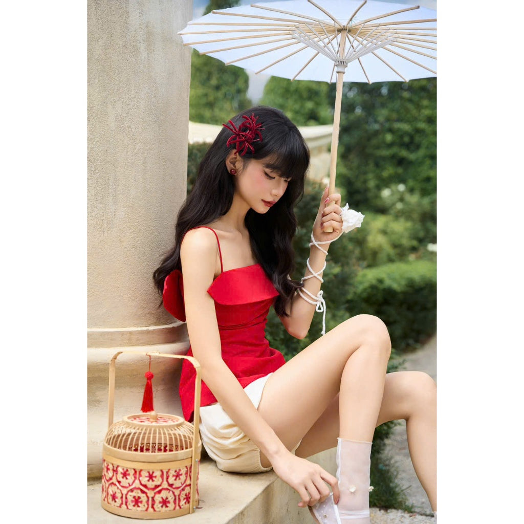 Colin Smocked Cami Top With Ruffled Bust (Pre-order)