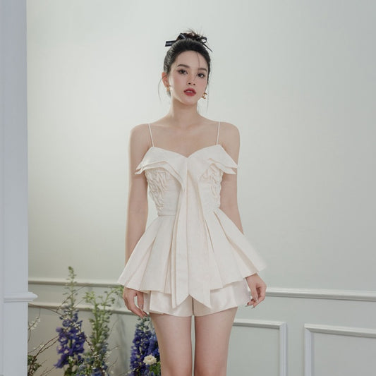 Colin Pleated Bust Cami Top With Flowy Hem