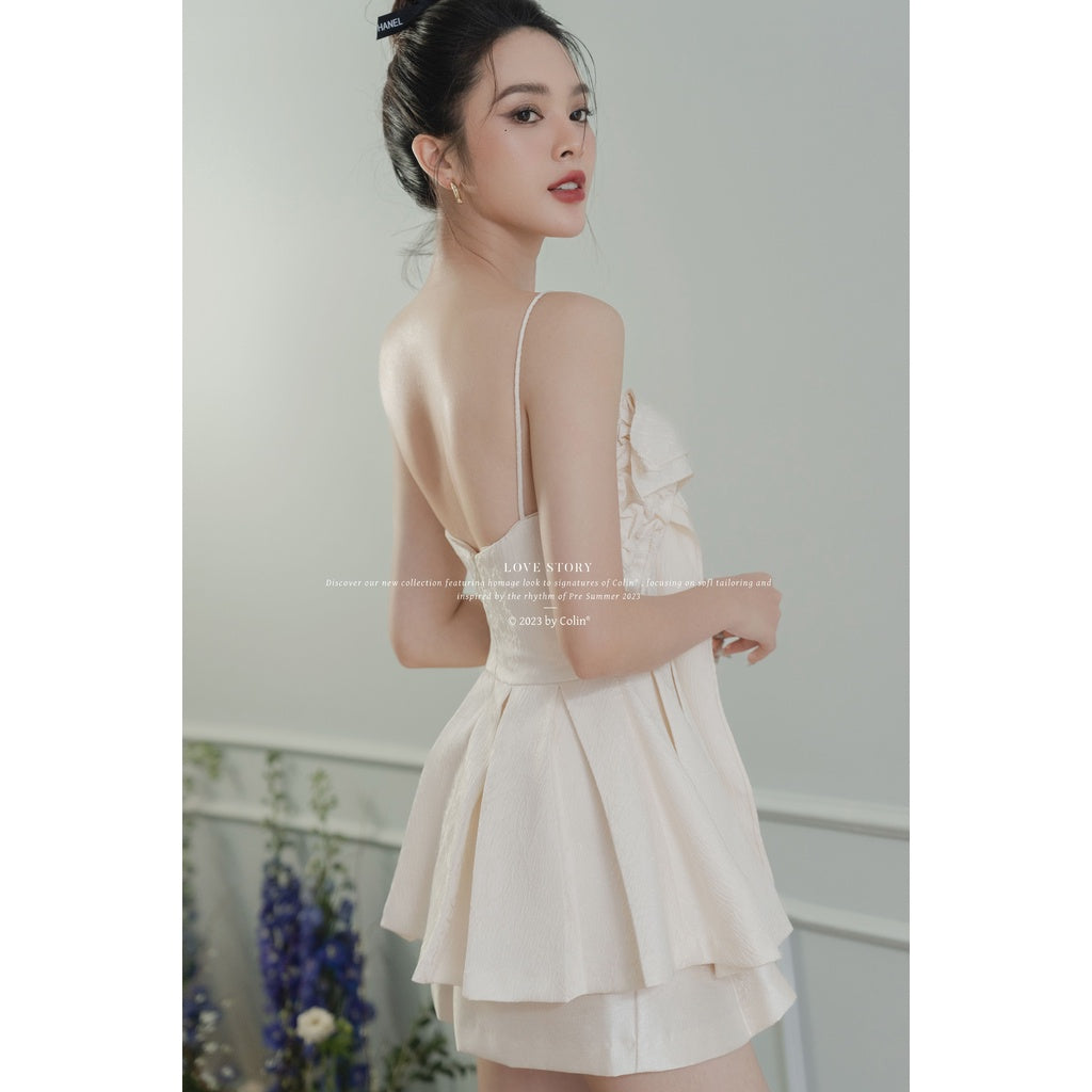 Colin Pleated Bust Cami Top With Flowy Hem