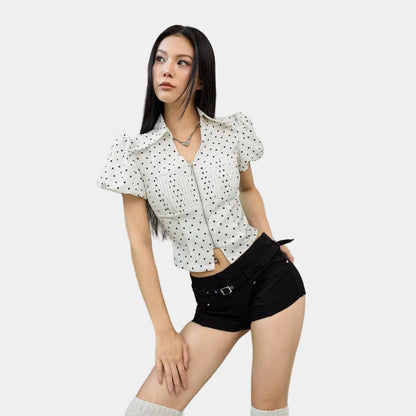 Cera Zip Pleated Shirt