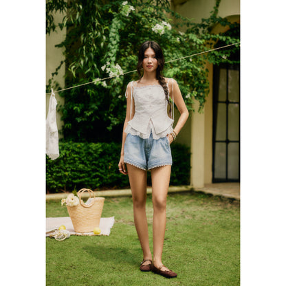La Boutique Tie-Shoulder Fitted Camisole Top