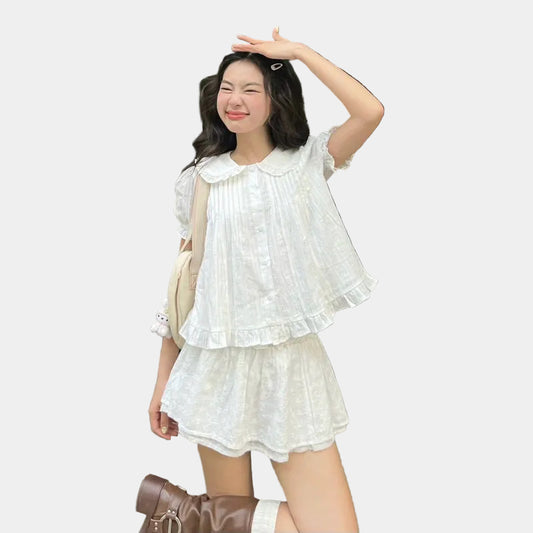 Aufra Studio Pleated Baby Doll Top