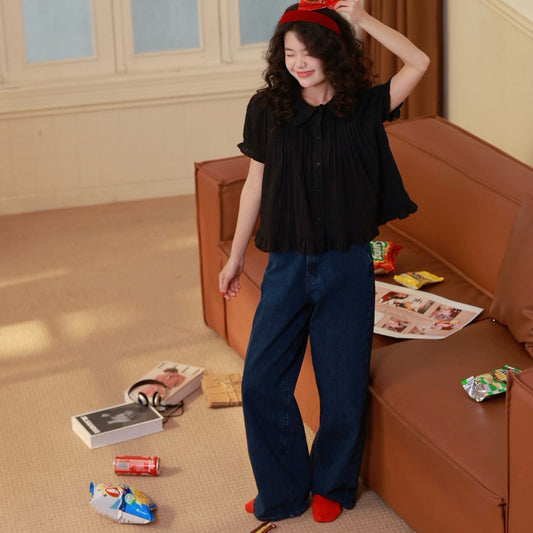 Aufra Studio Pleated Baby Doll Top