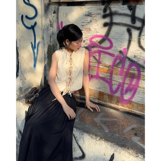 Aufra Studio Mandarin Bow-Tie Top