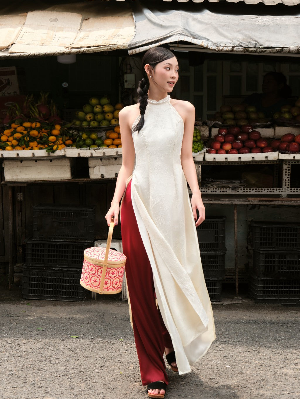 Mieufashionista Modern Halter Ao Dai Ngoc Diep