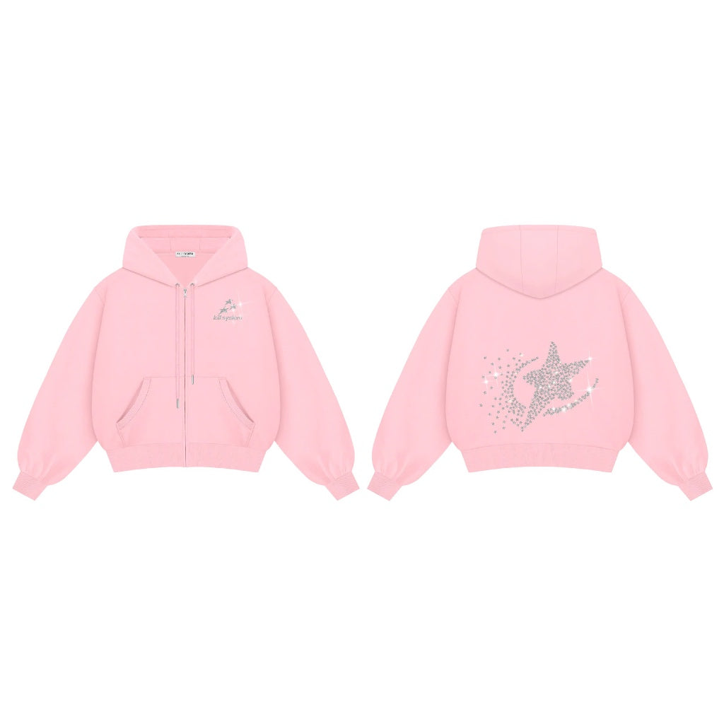 Kill System Glitter Zip Hoodie Super Star