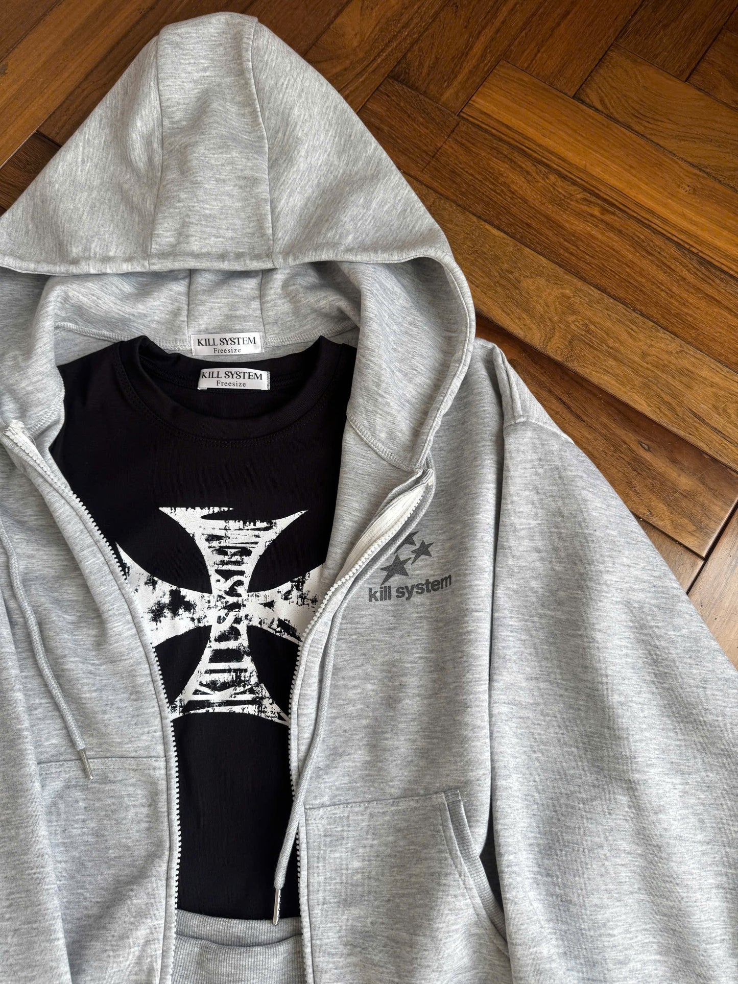 Kill System Glitter Zip Hoodie Super Star
