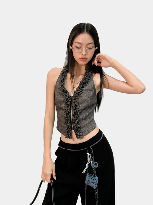 Hoo Design Pearl Gray Top