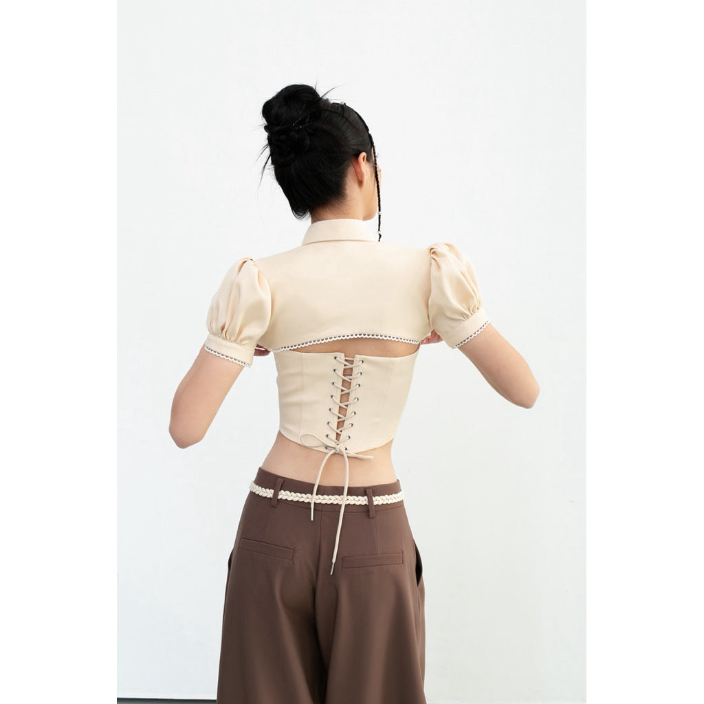 Cera Short Sleeve Corset Shirt