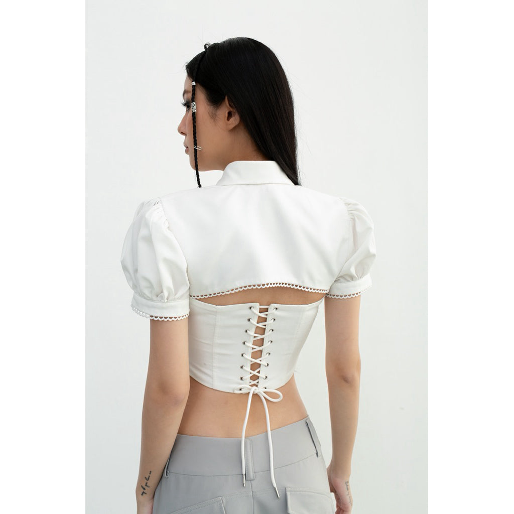 Cera Short Sleeve Corset Shirt