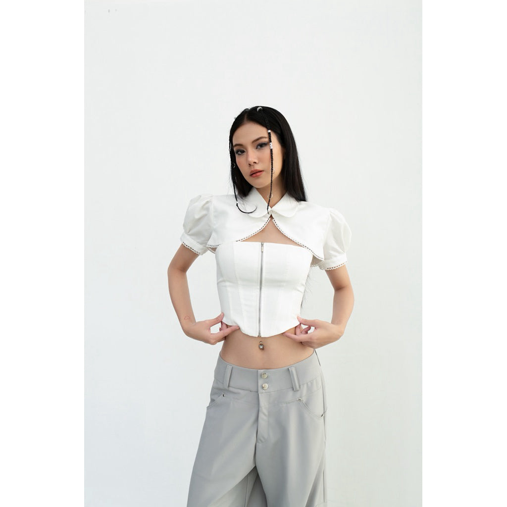 Cera Short Sleeve Corset Shirt