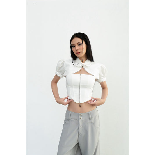 Cera Short Sleeve Corset Shirt