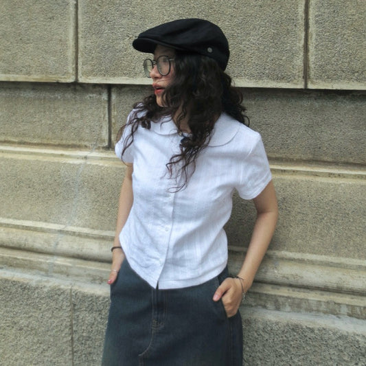 Aufra Studio Fitted Puff-Collar Shirt