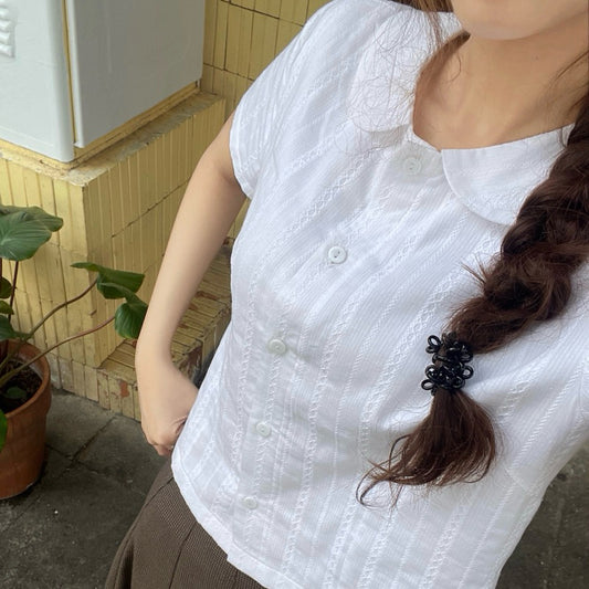 Aufra Studio Fitted Puff-Collar Shirt