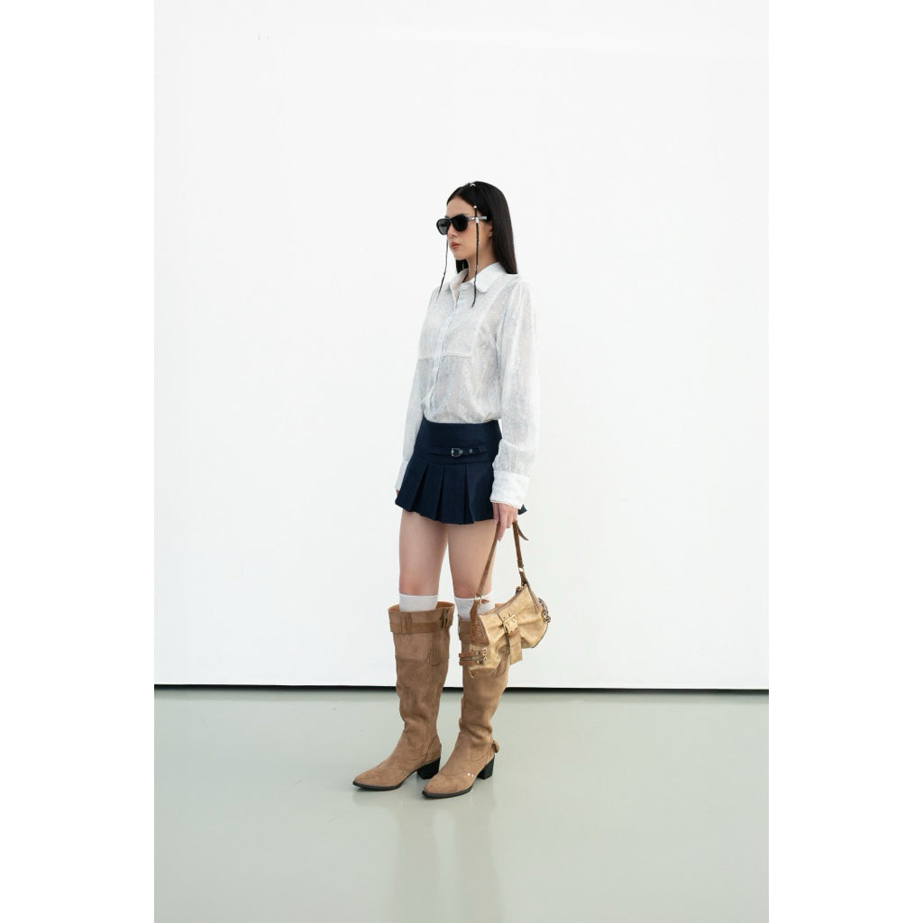 Cera Puff Sleeve Lace Shirt