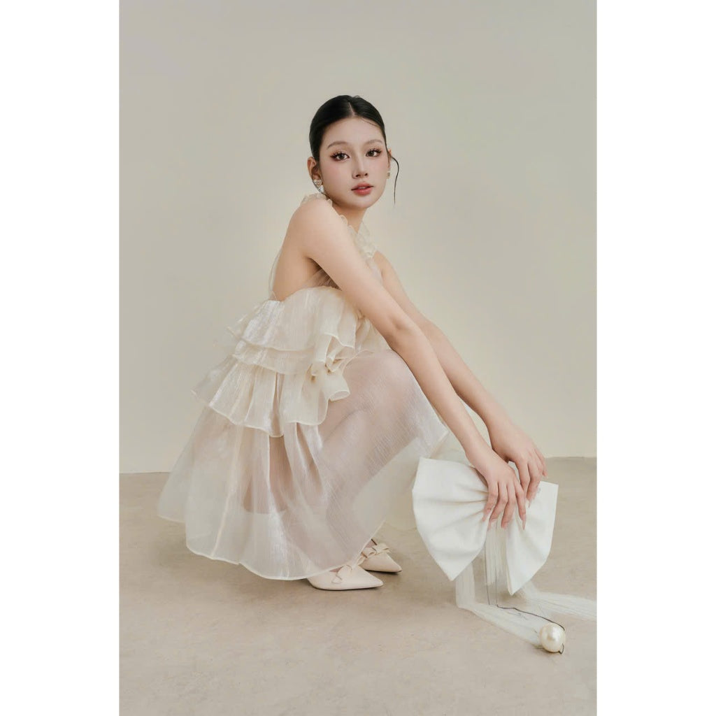 Colin Sleeveless Round-Neck Layered Top With Mesh Detail