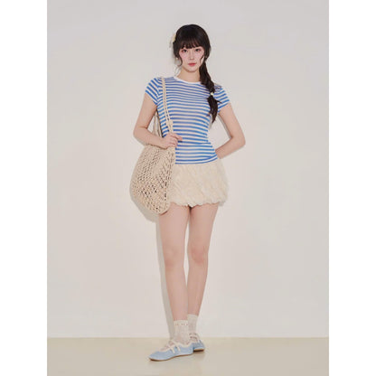 Colin Striped Paper T-Shirt With Short Sleeves