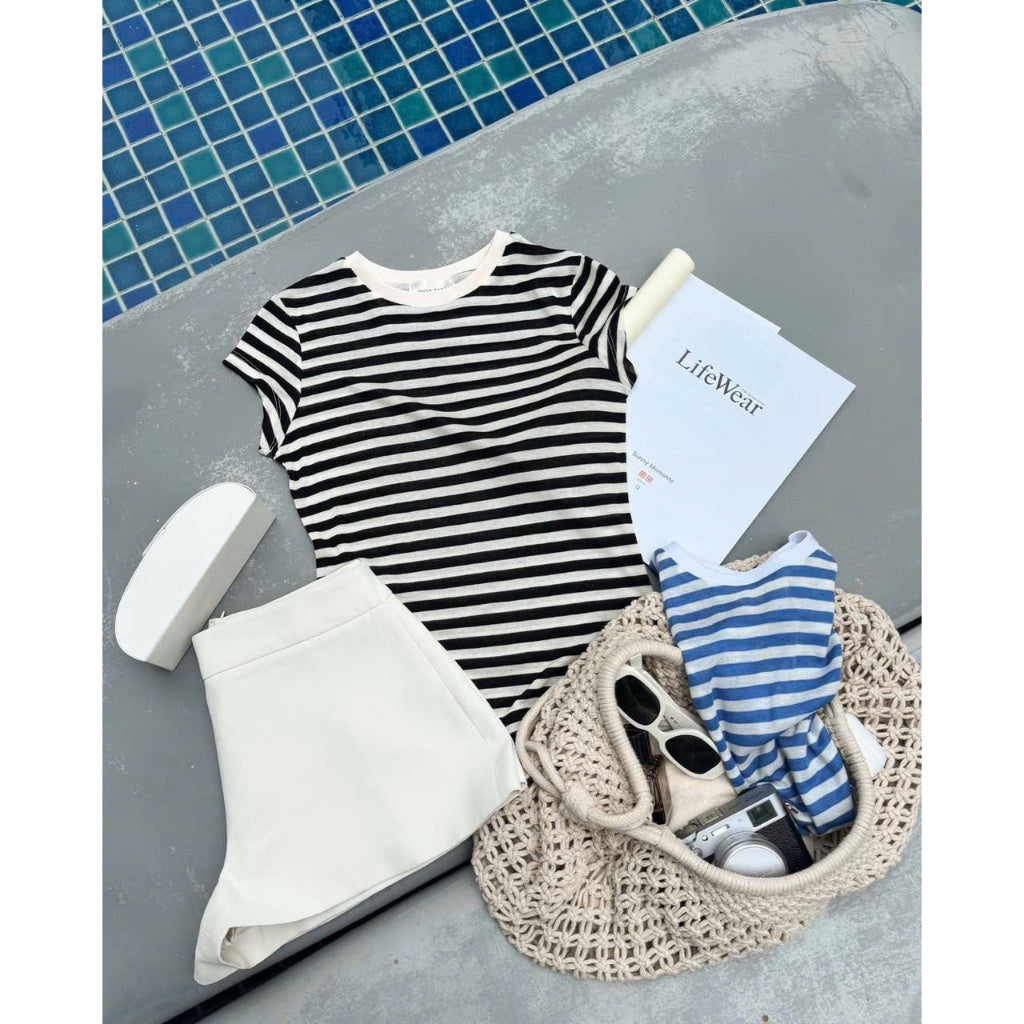 Colin Striped Paper T-Shirt With Short Sleeves