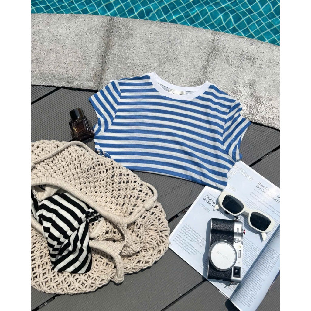 Colin Striped Paper T-Shirt With Short Sleeves