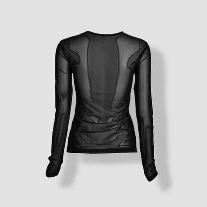 Kish Fitted Mesh Long-Sleeve Top