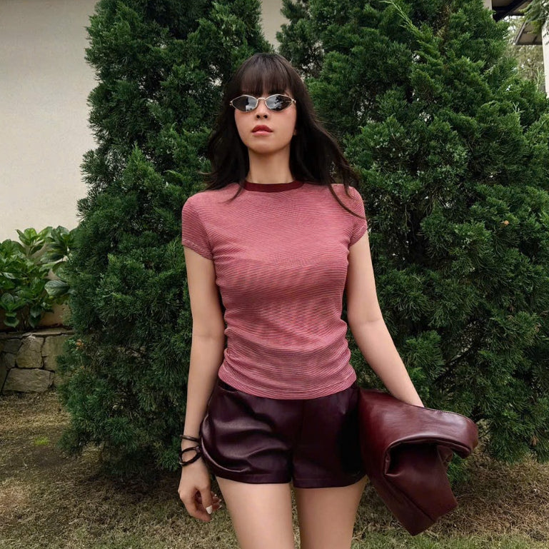 Colin Thin Striped Knit T-Shirt