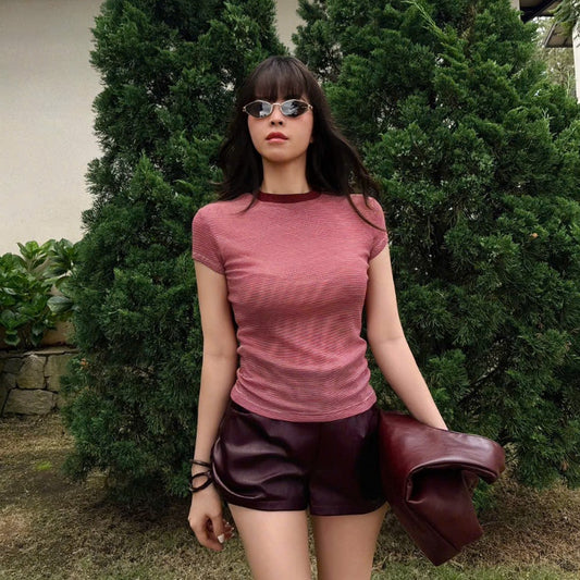 Colin Thin Striped Knit T-Shirt