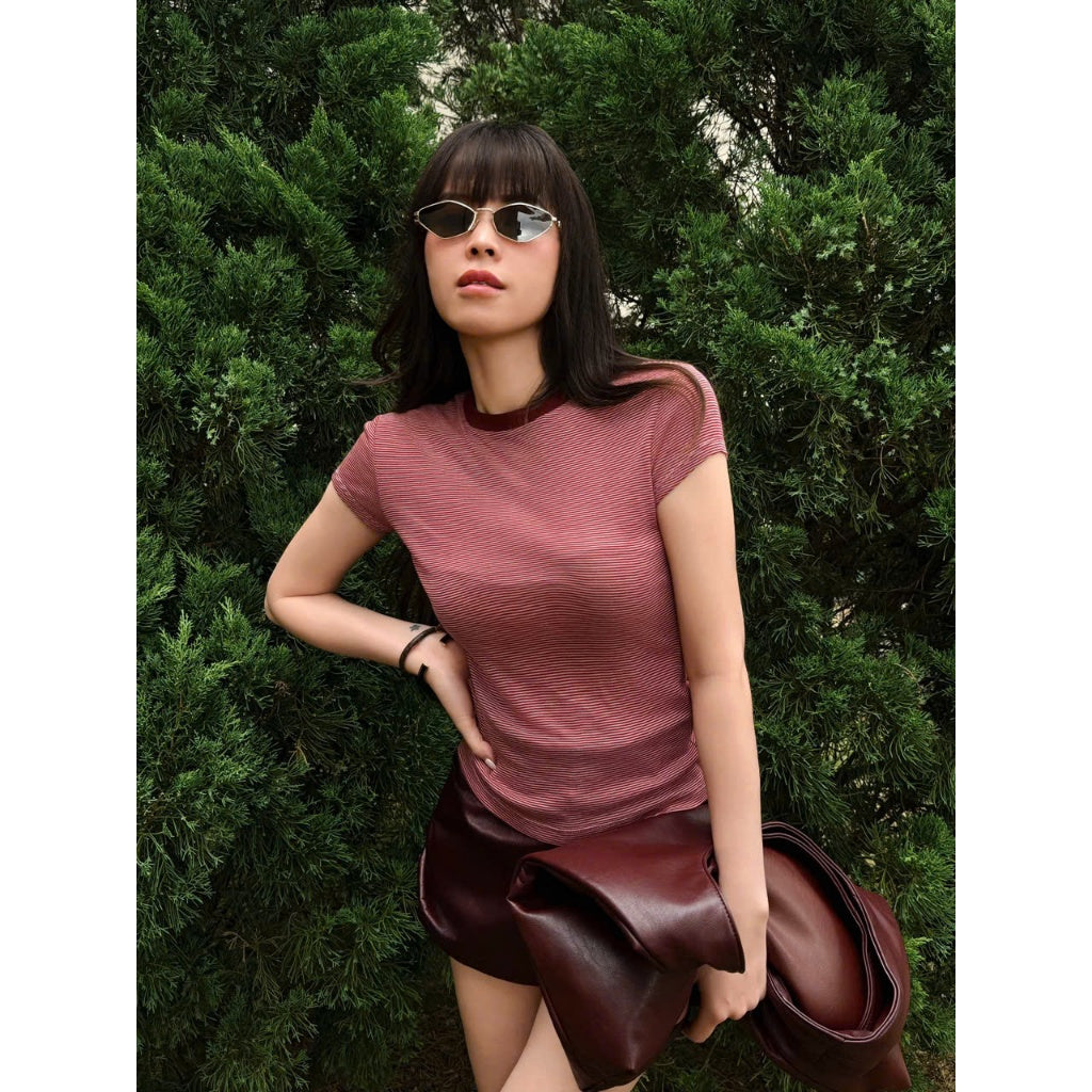 Colin Thin Striped Knit T-Shirt