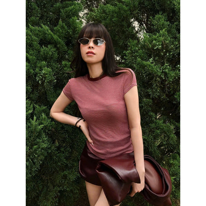 Colin Thin Striped Knit T-Shirt