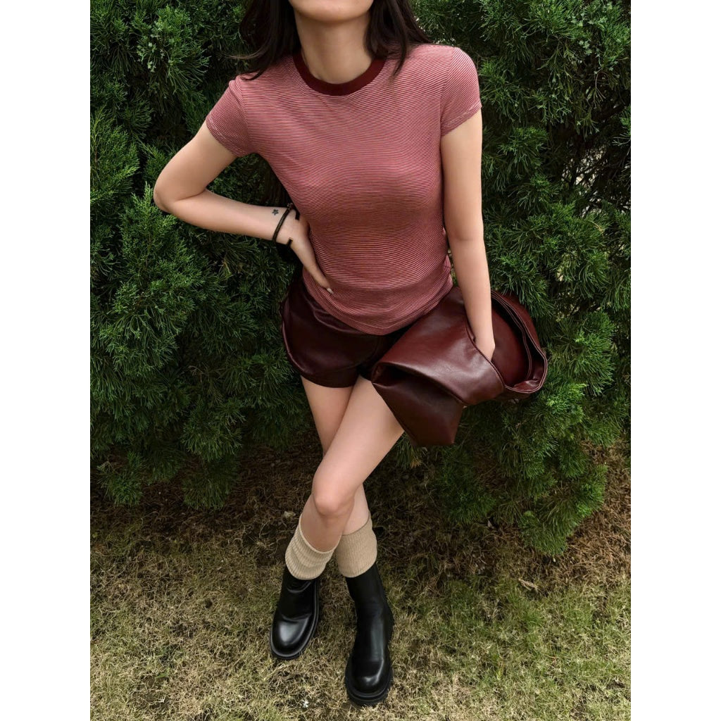 Colin Thin Striped Knit T-Shirt