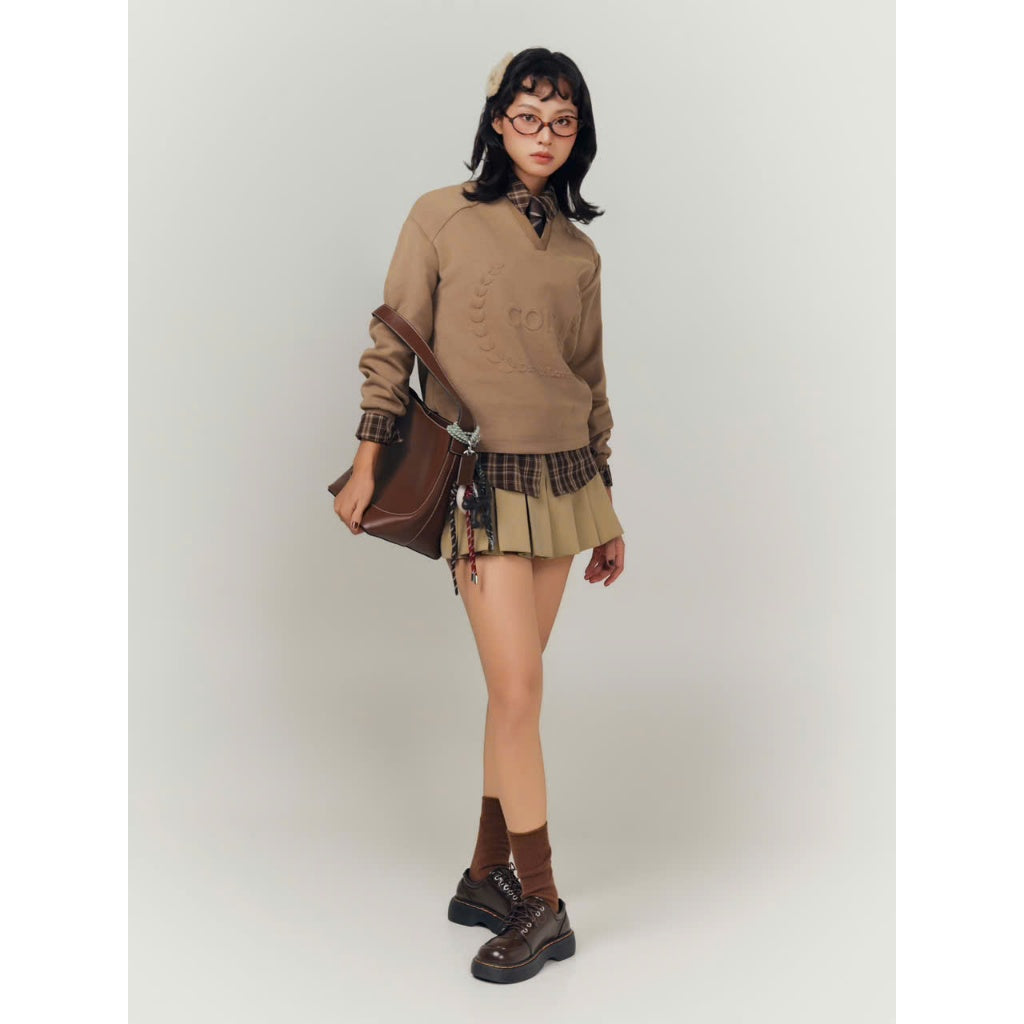 Colin Long-Sleeve V-Neck Embossed T-Shirt (Pre-order)