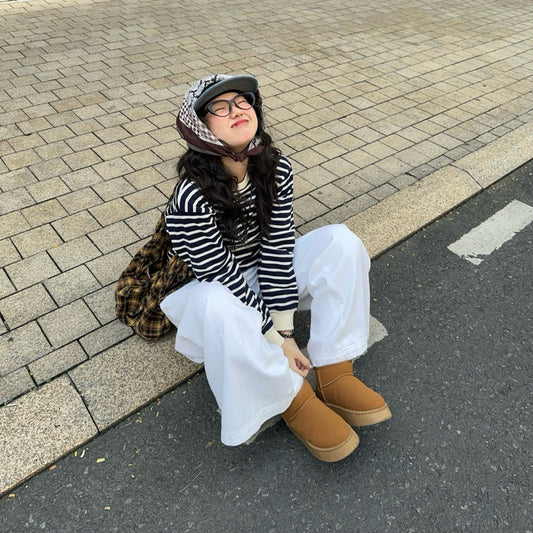 Aufra Studio Striped Crew Sweater Tee