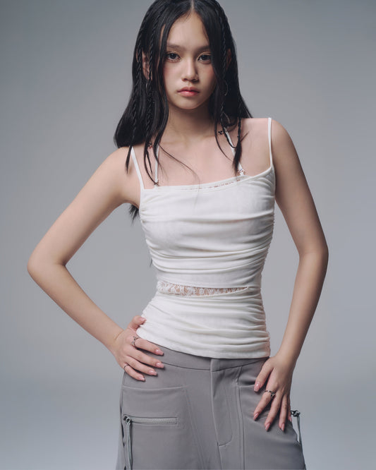 Bunny Hill Aysel Lace Panel Top (Pre-order) - Em Clothing