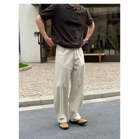 WHOSE Beige Ver 2 Wide Straight Jeans (Pre-order)
