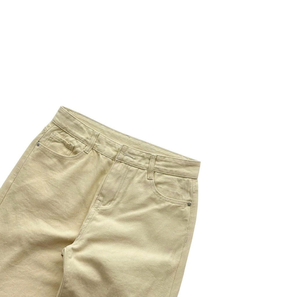 WHOSE Beige Ver 2 Wide Straight Jeans (Pre-order)