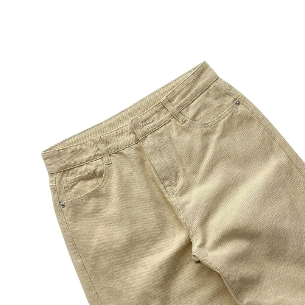 WHOSE Beige Ver 2 Wide Straight Jeans (Pre-order)
