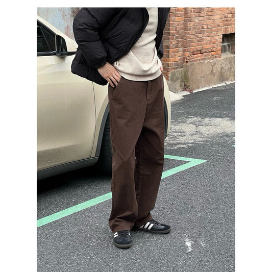 WHOSE Brown Wide Straight Jeans (Pre-order)