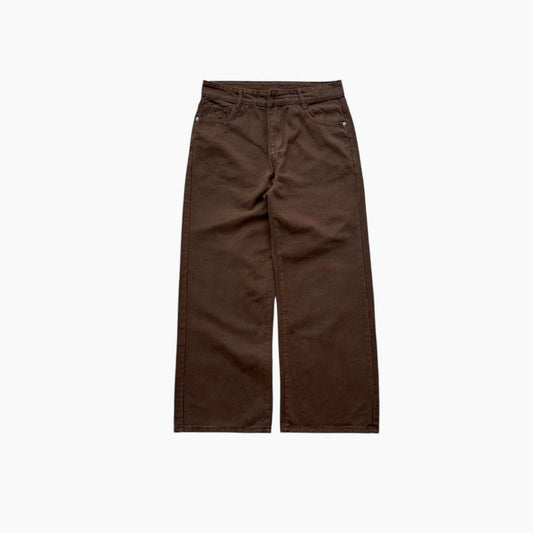 WHOSE Brown Wide Straight Jeans (Pre-order)