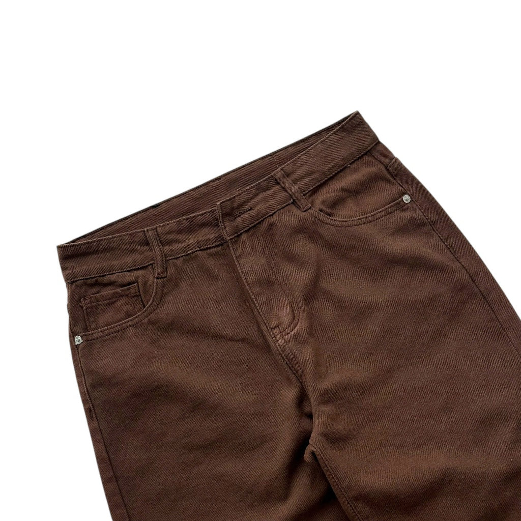 WHOSE Brown Wide Straight Jeans (Pre-order)