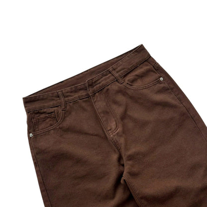 WHOSE Brown Wide Straight Jeans (Pre-order)