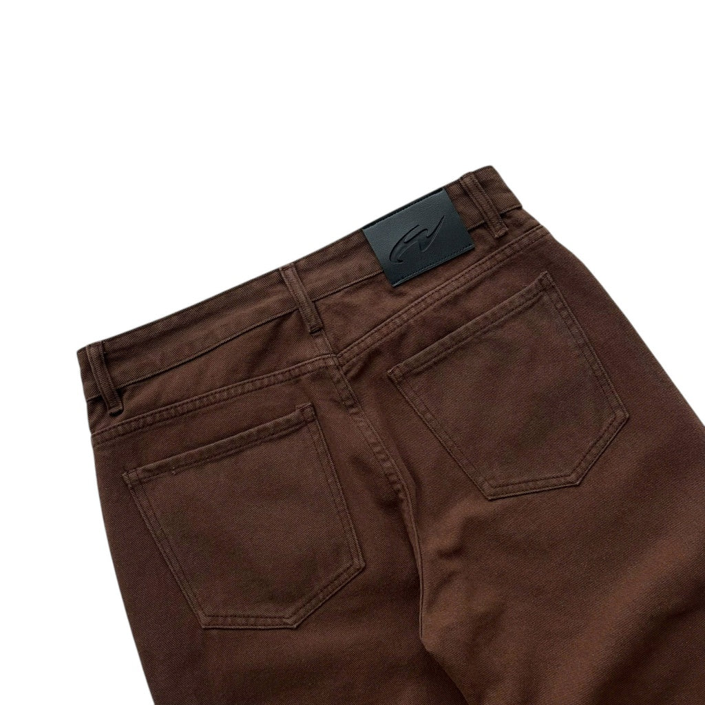 WHOSE Brown Wide Straight Jeans (Pre-order)