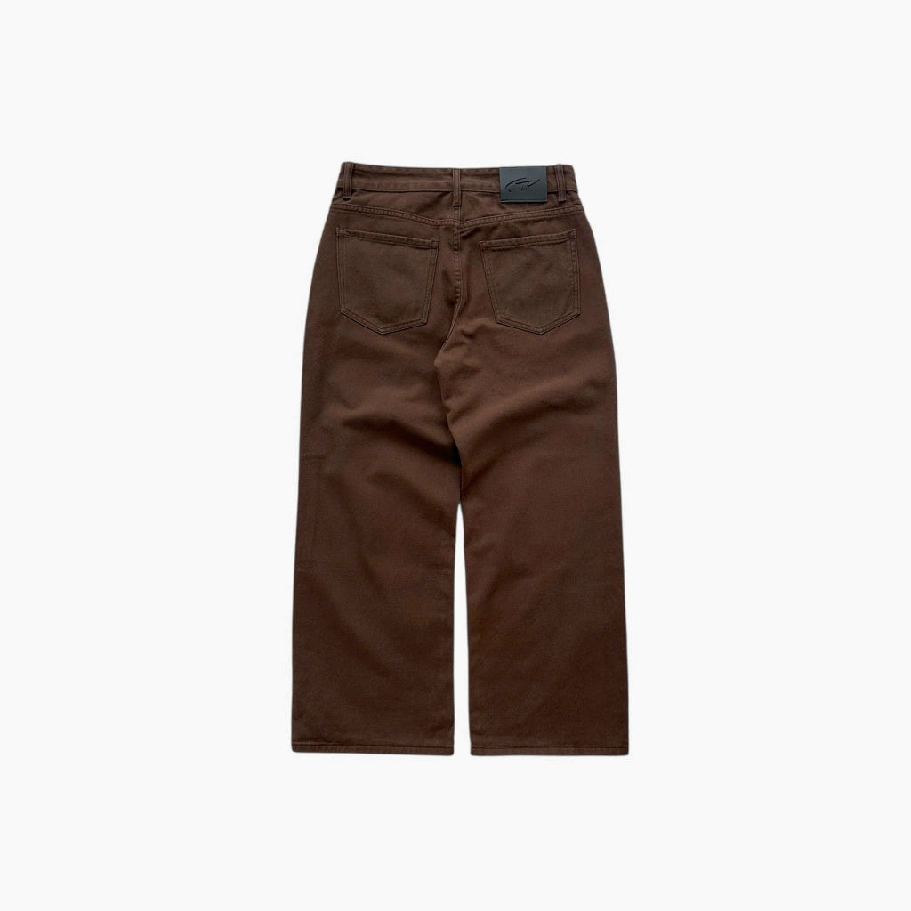 WHOSE Brown Wide Straight Jeans (Pre-order)